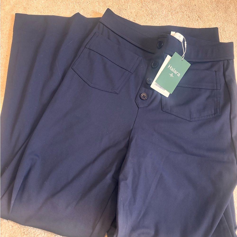 HALARA Dark Blue Button-Up Pants